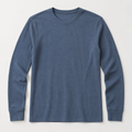 Front view of the slate-blue Summit Thermal Base Layer crewneck top with waffle-knit texture, displayed on a clean light studio background.